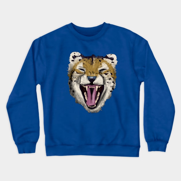 Screaming Cheetah Crewneck Sweatshirt by Kristal Stittle